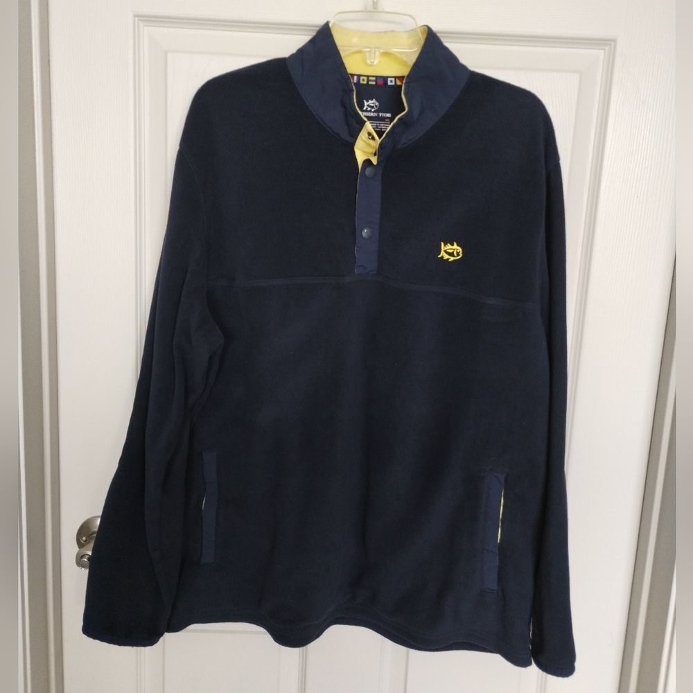 Southern Tide Navy Blue Fleece Pullover Size XL